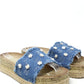 Studded Denim Slide