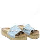 Studded Denim Slide