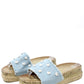 Studded Denim Slide