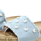 Studded Denim Slide