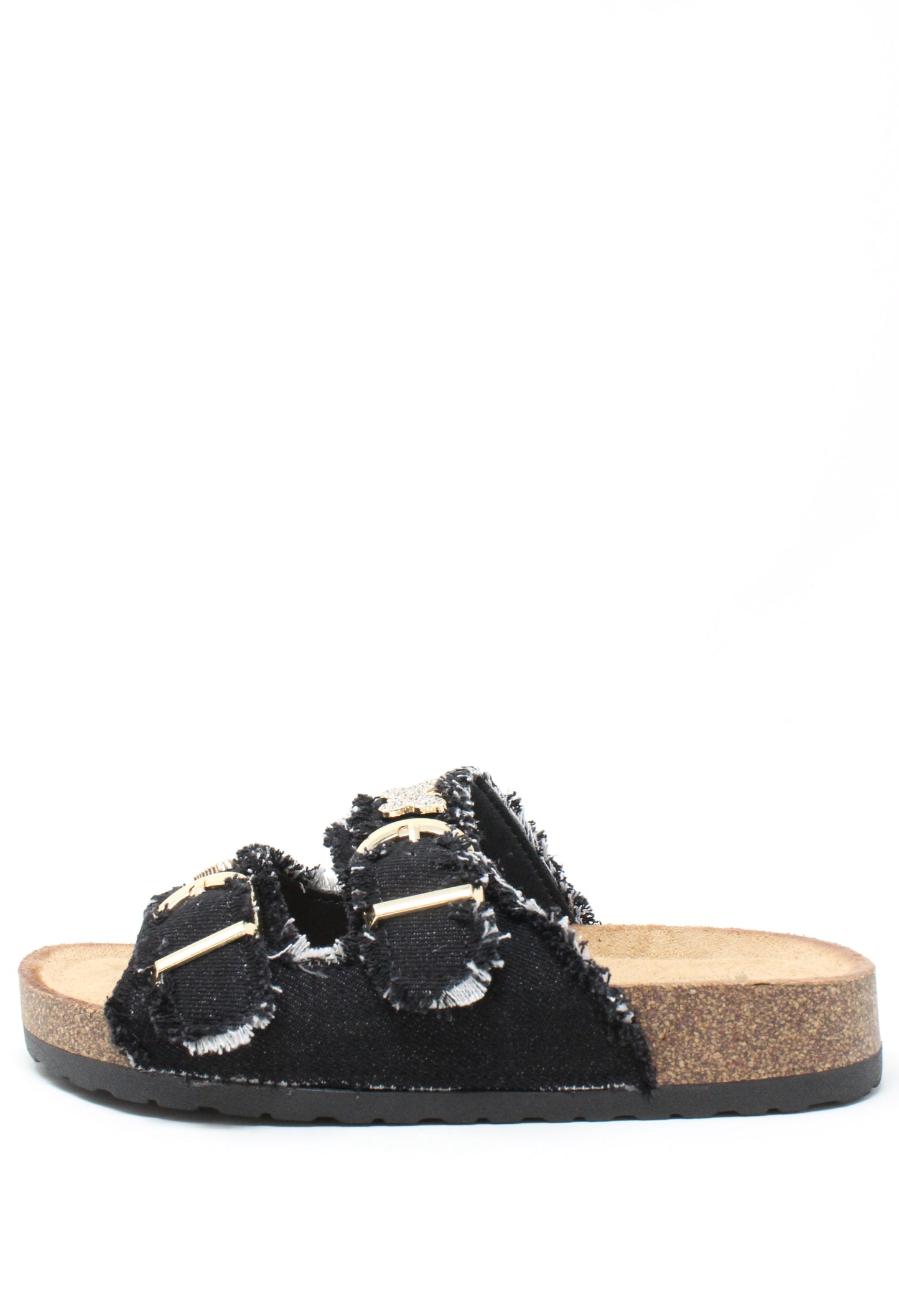 Gem Studded Denim Sandals