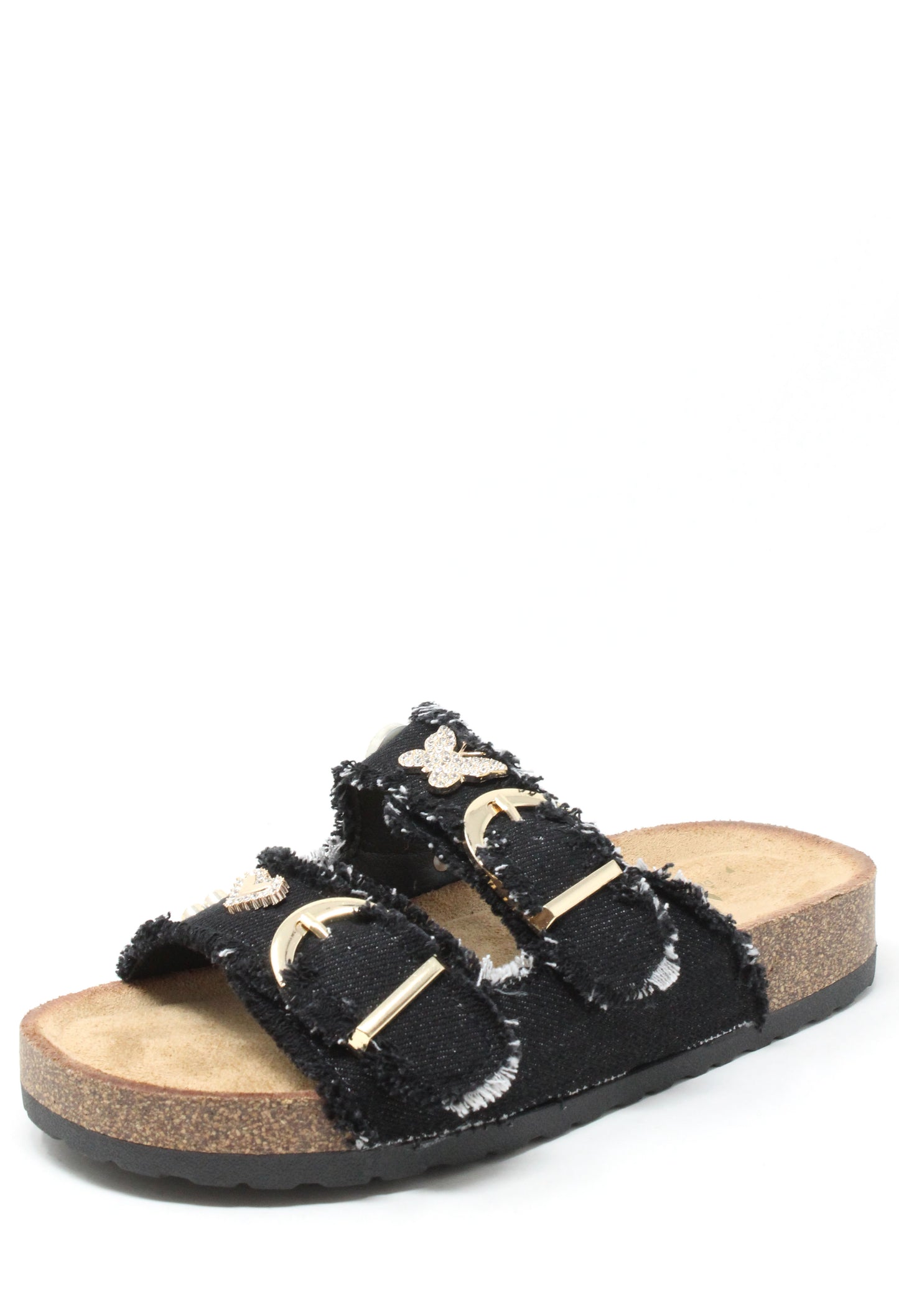 Gem Studded Denim Sandals