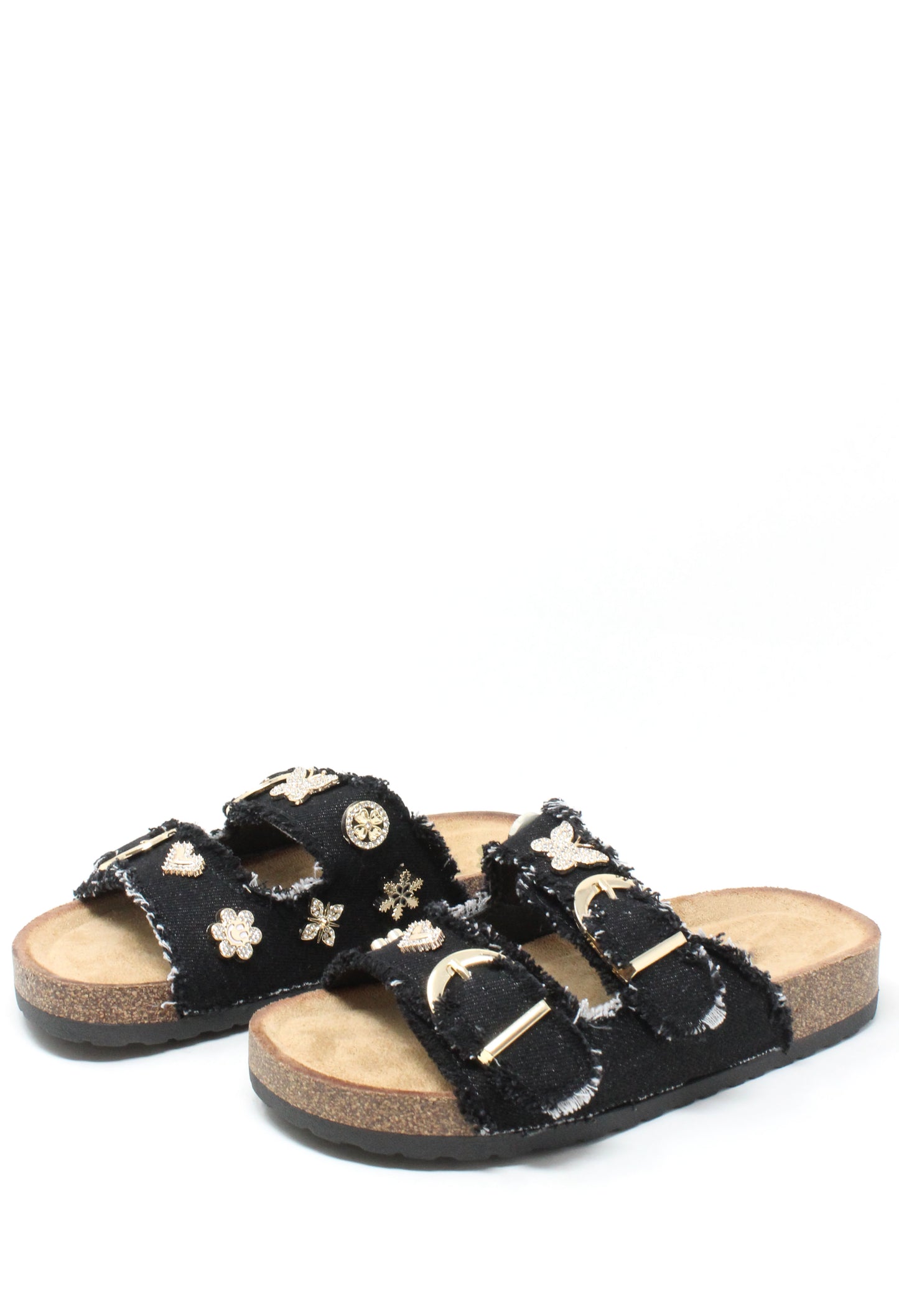 Gem Studded Denim Sandals