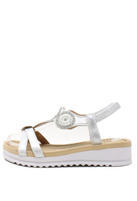 Pearl Circle Wedge Sandal