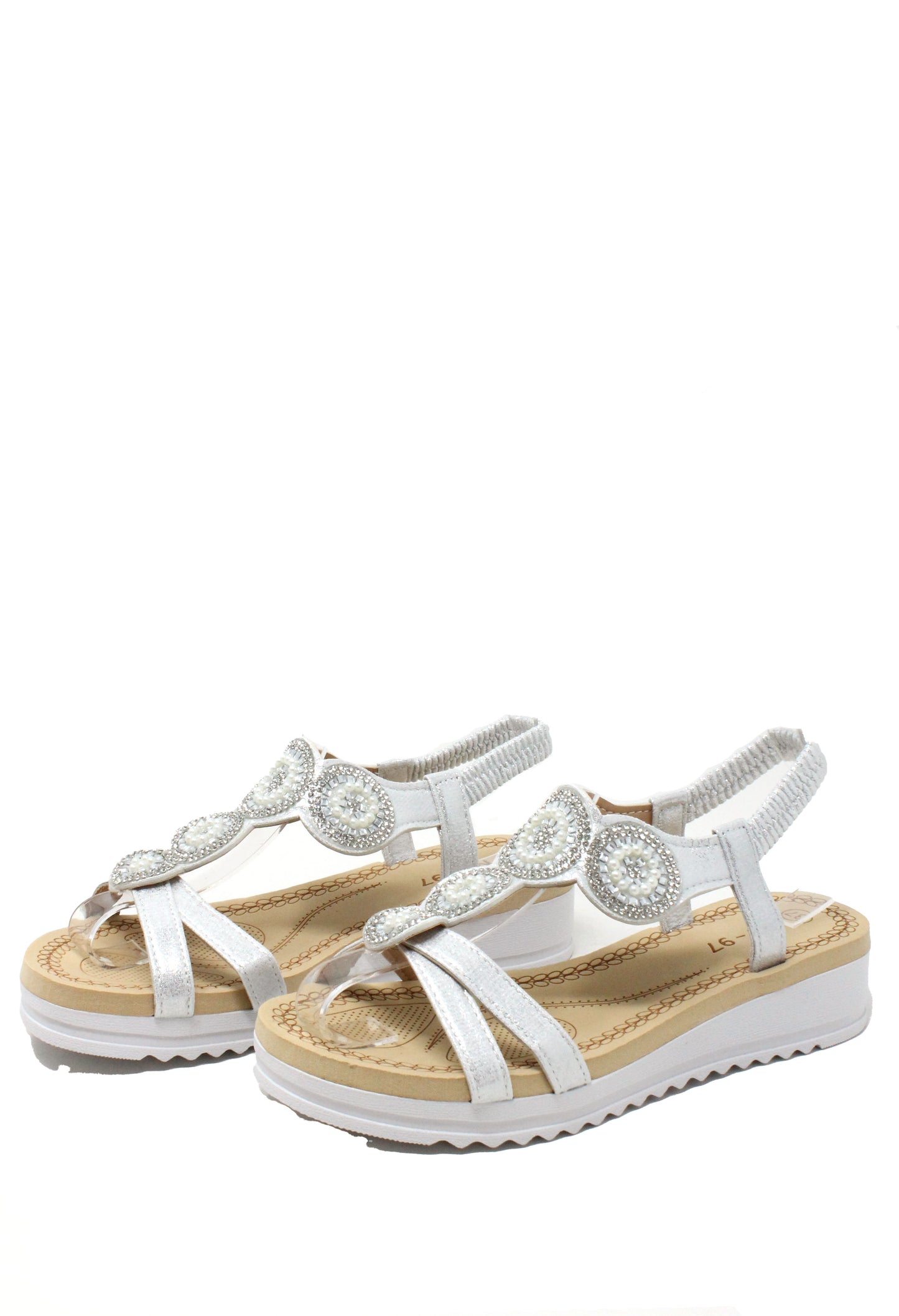 Pearl Circle Wedge Sandal