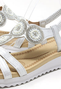 Pearl Circle Wedge Sandal