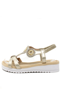 Pearl Circle Wedge Sandal