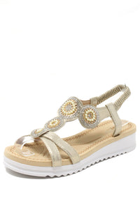 Pearl Circle Wedge Sandal