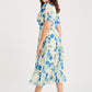 Victoria Angel Sleeve Mesh Midi Curve+ Dress