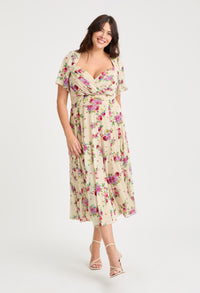 Liz Bolero Wrap Bodice Curve+ Midi Dress