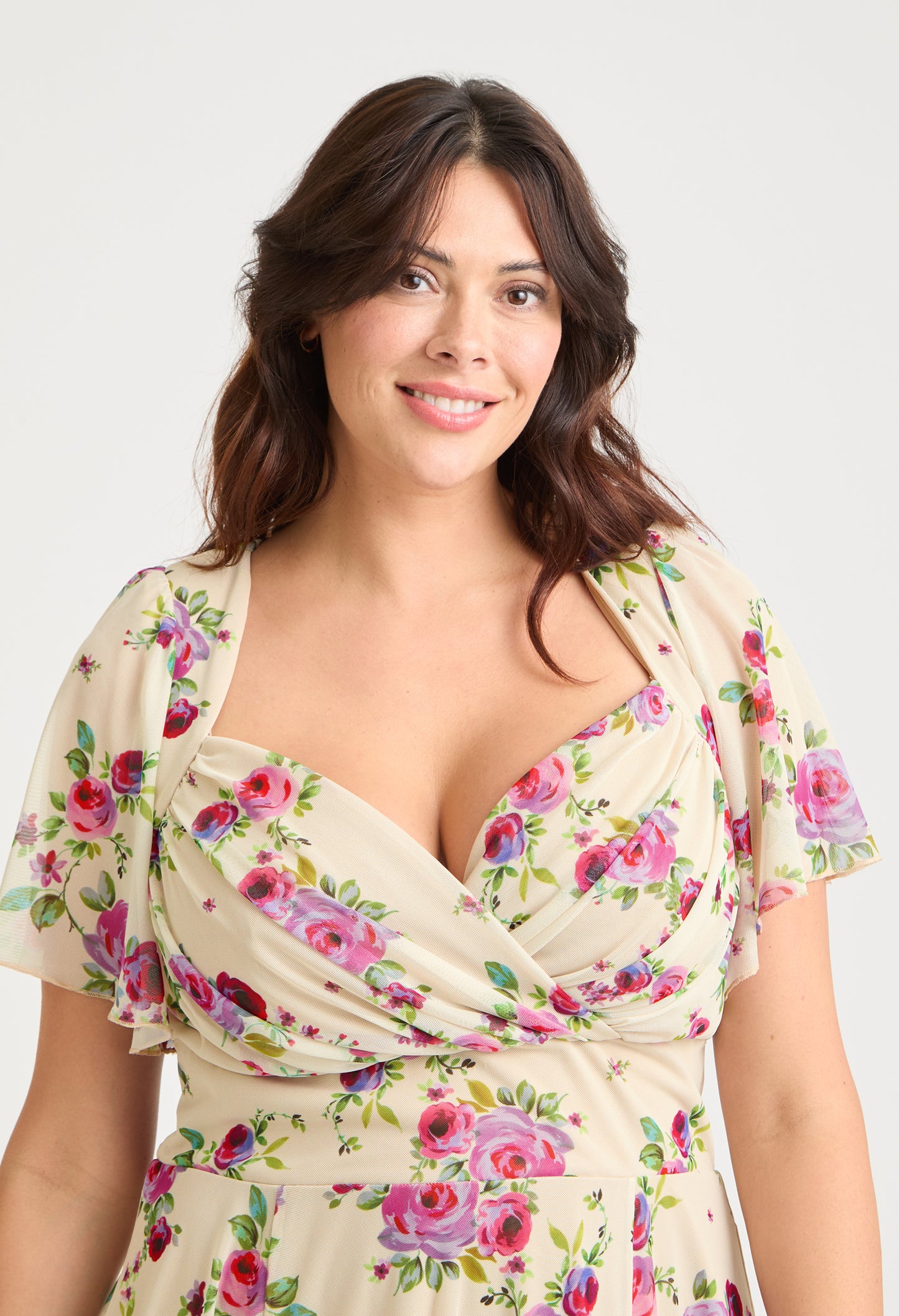 Liz Bolero Wrap Bodice Curve+ Midi Dress