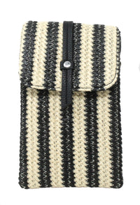 Straw Striped Crossbody Bag