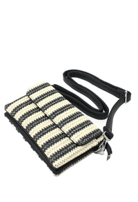 Straw Striped Mini Crossbody Bag