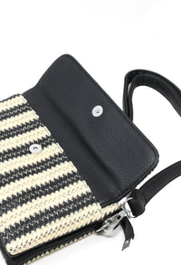 Straw Striped Mini Crossbody Bag