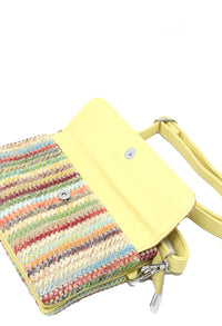 Straw Striped Mini Crossbody Bag