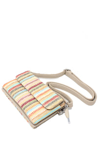 Straw Striped Mini Crossbody Bag