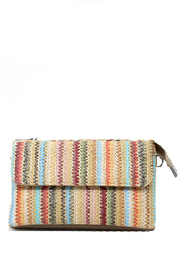 Straw Striped Mini Crossbody Bag