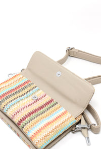 Straw Striped Mini Crossbody Bag
