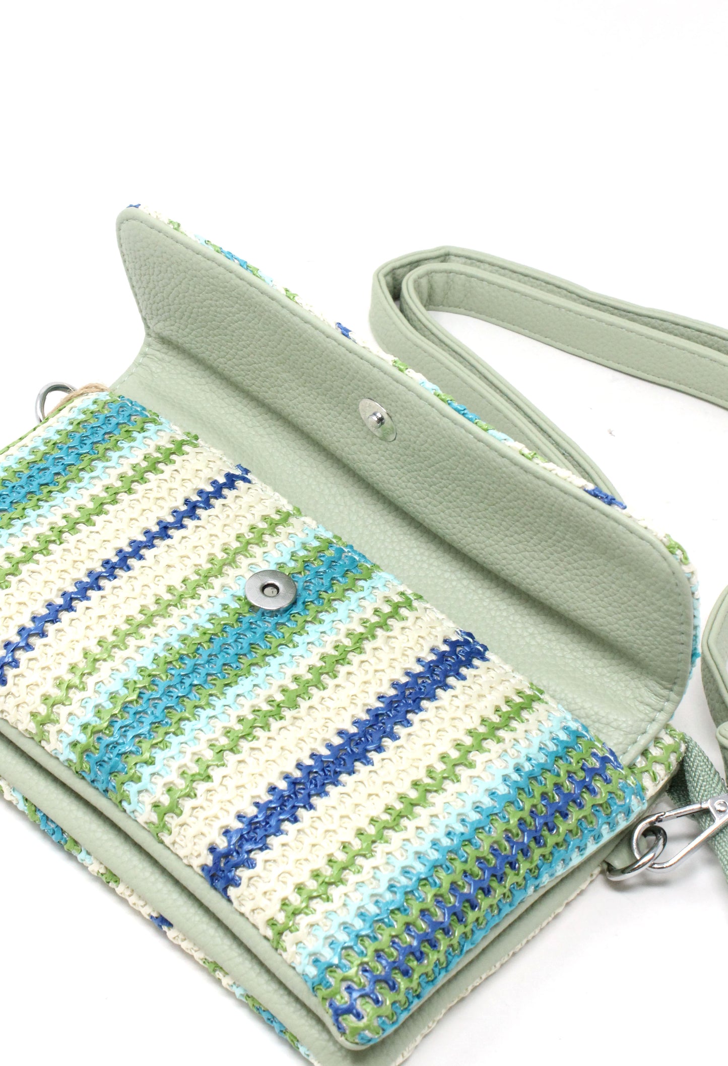 Straw Striped Mini Crossbody Bag