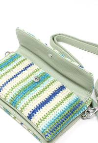 Straw Striped Mini Crossbody Bag