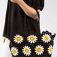 Crochet Knit Daisy Tote Bag