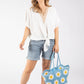 Crochet Knit Daisy Tote Bag