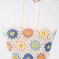 Crochet Knit Daisy Tote Bag