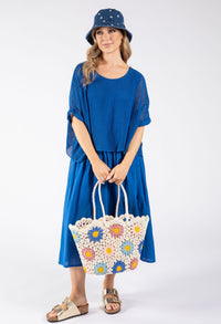 Crochet Knit Daisy Tote Bag