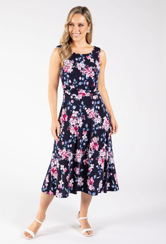 Floral Sleeveless Midi Dress