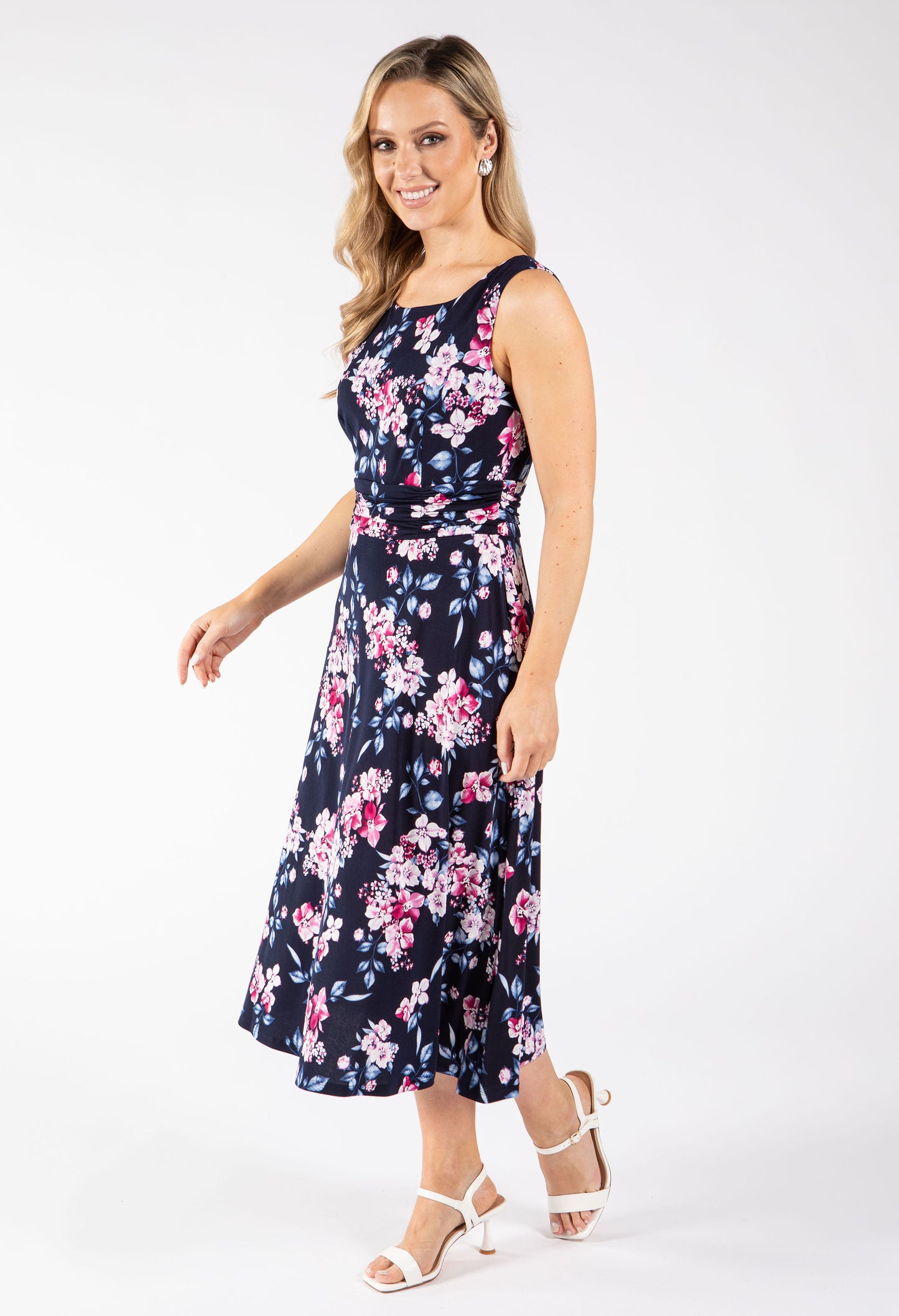 Floral Sleeveless Midi Dress
