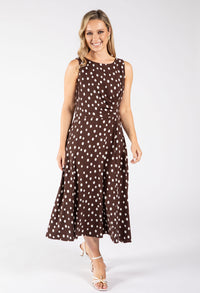 Polka Dot Sleeveless Midi Dress