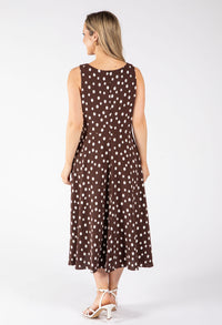 Polka Dot Sleeveless Midi Dress