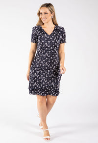 Floral Print Tiered Plisse Dress