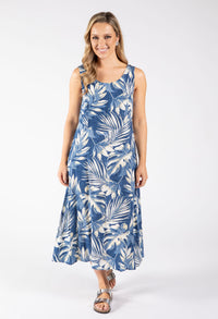 Palm Print Midi Dress