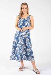 Palm Print Midi Dress