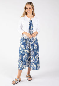 Palm Print Midi Dress