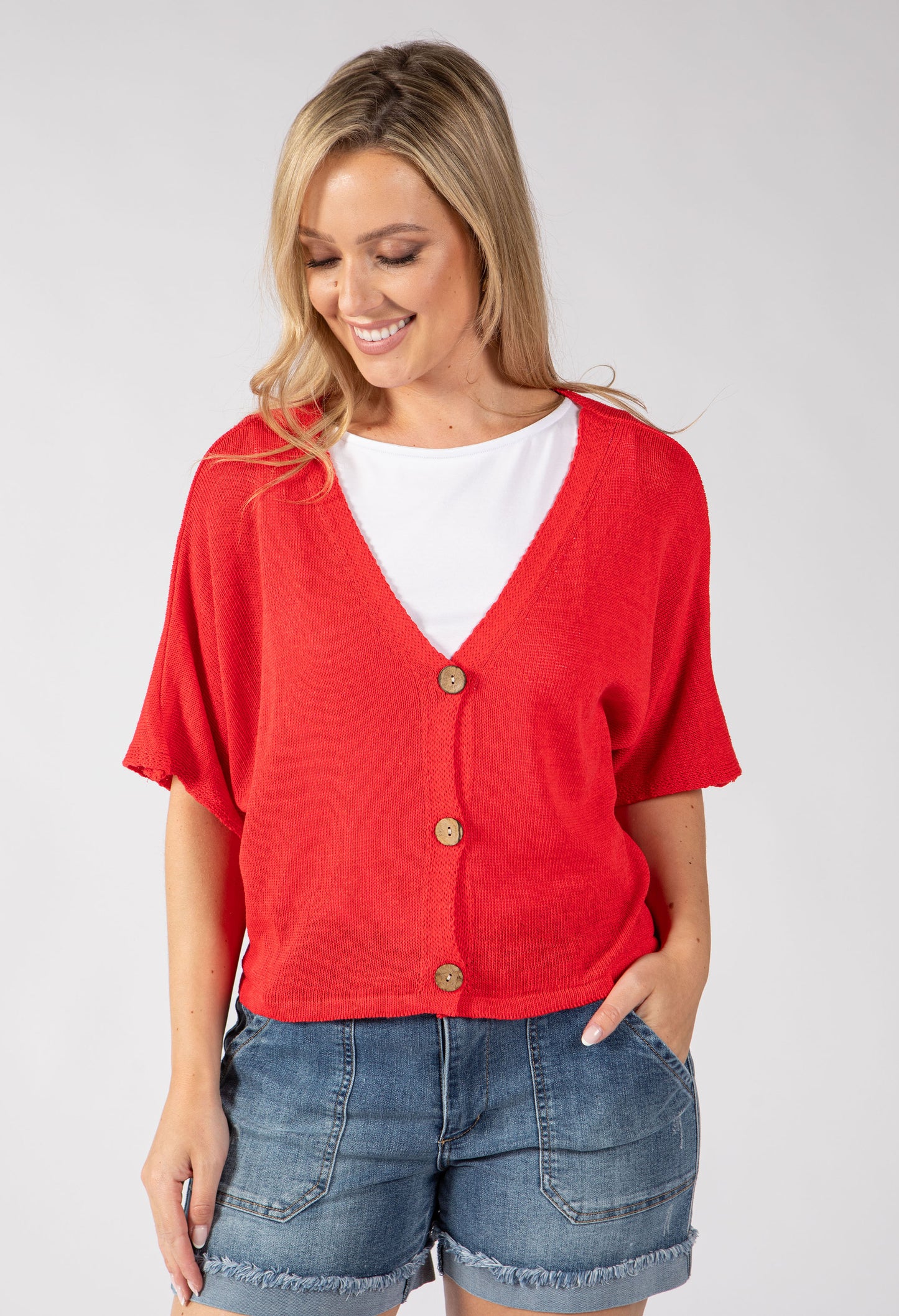 Cropped Knit Cardigan