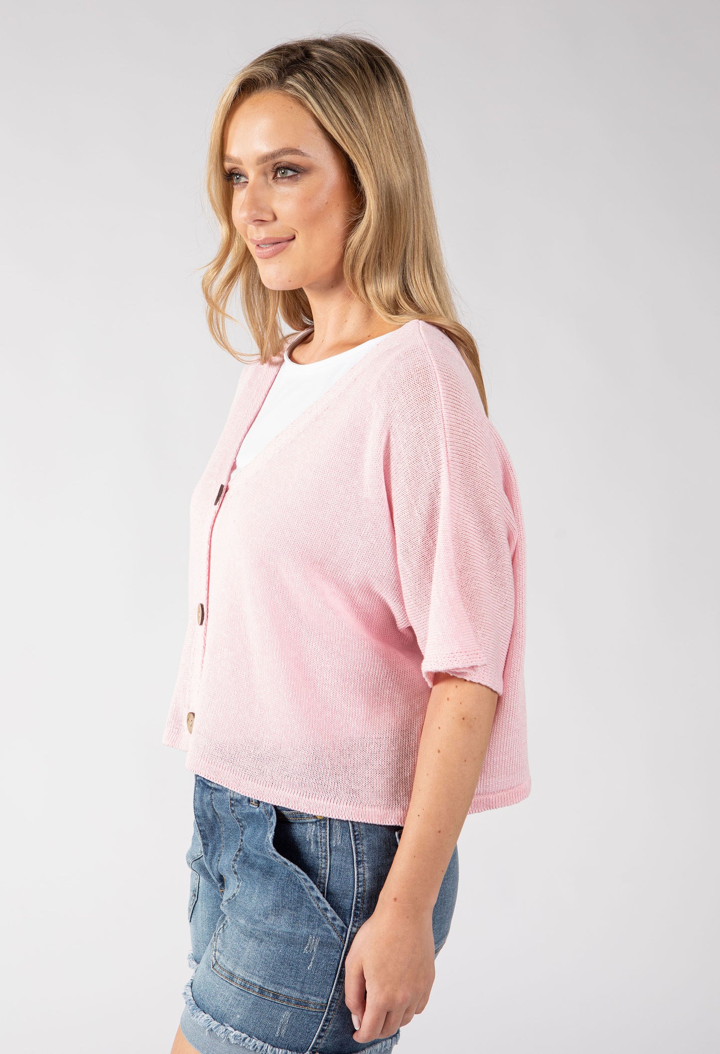 Cropped Knit Cardigan