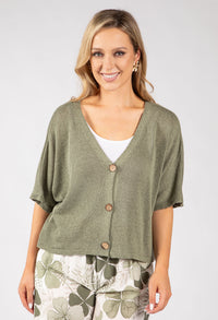 Cropped Knit Cardigan