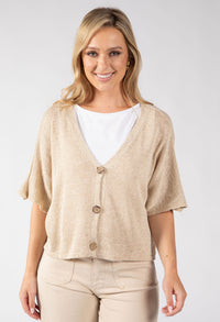 Cropped Knit Cardigan
