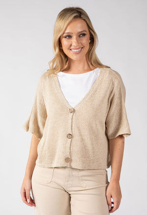 Cropped Knit Cardigan