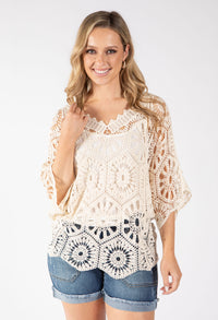 Donalito Crochet Knit Top