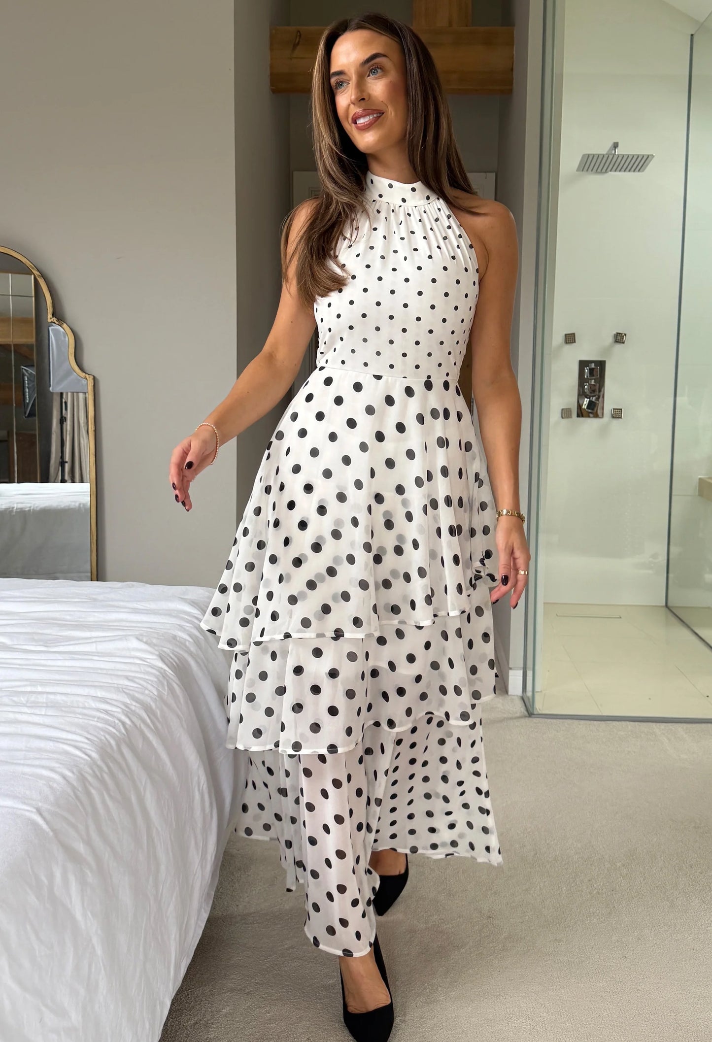 Iris Polka Dot Layered Maxi Dress