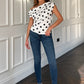 Donna Asymmetric Polka Dot Top