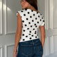 Donna Asymmetric Polka Dot Top