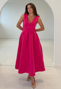 Bethany V-Neck Skater Midi Dress