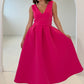 Bethany V-Neck Skater Midi Dress