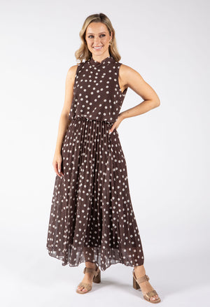 Polka Dot Halter Midi Dress