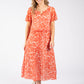 Rofari Plisse Pleated Midi Dress