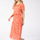 Rofari Plisse Pleated Midi Dress